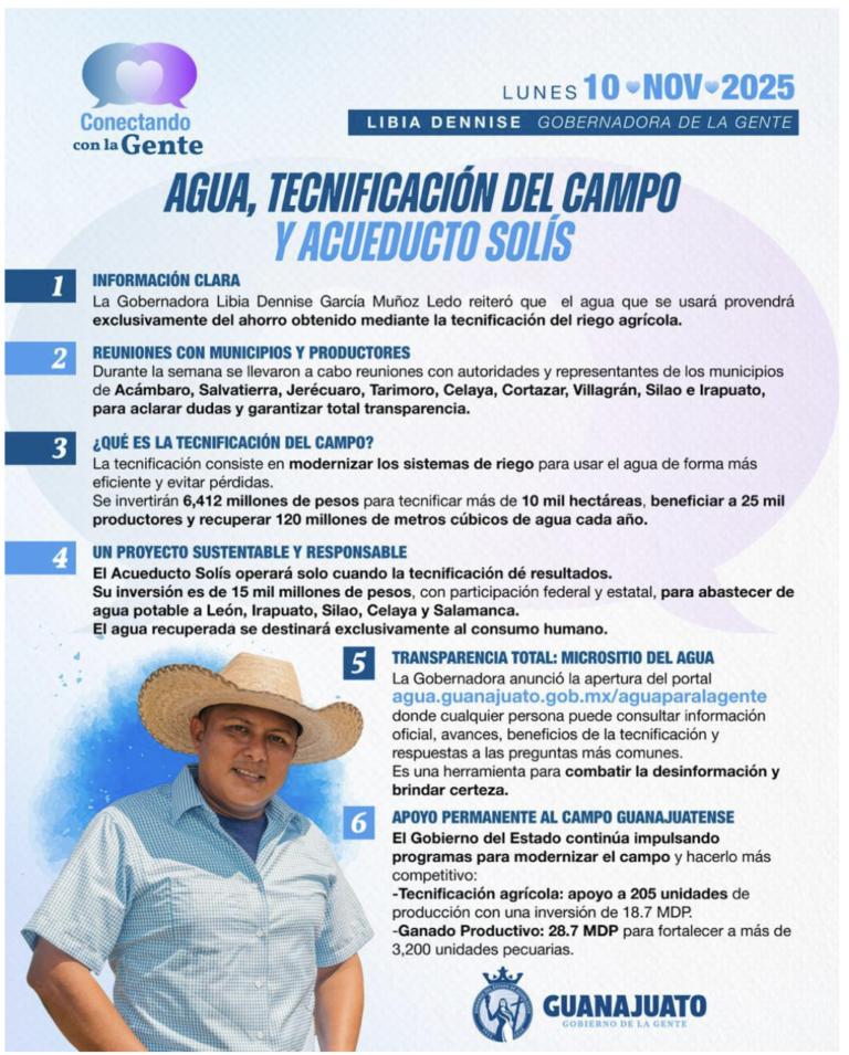 Acueducto Solís, es un proyecto del Estado y la Federación para atender el problema del desabasto del agua: Gobernadora